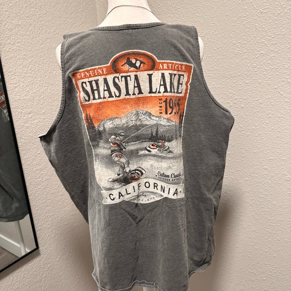 Gildan Gray Shasta Lake Graphic Tank Top